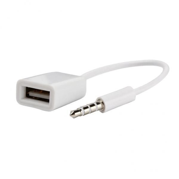 4X 3.5mm Male AUX Audio Plug Jack To USB 2.0 Female