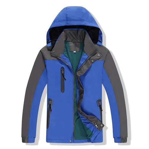 Warm Fleece Waterproof Men Zipper Hooded Outdoor Jacket