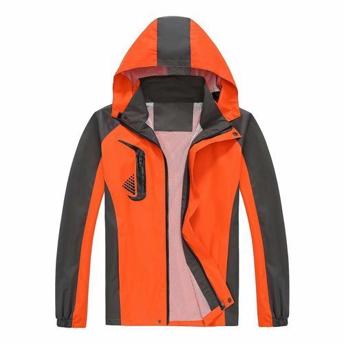Waterproof  Men Women Zipper Hooded Unisex Outdoor Jacket