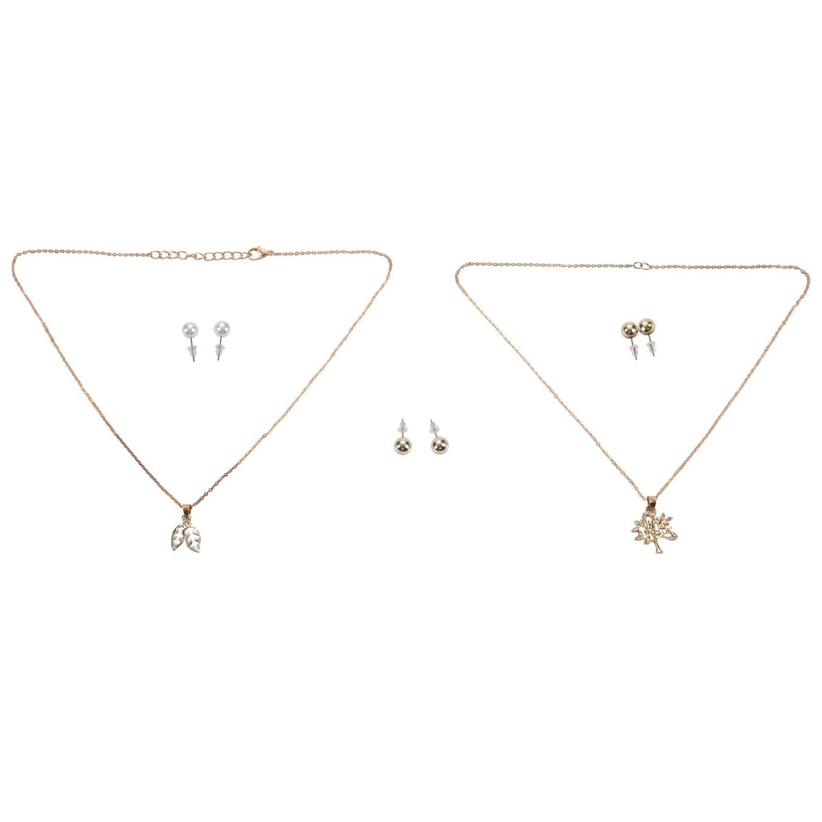 Fashion Jewelry Tree Leaves Double Pendant Necklace