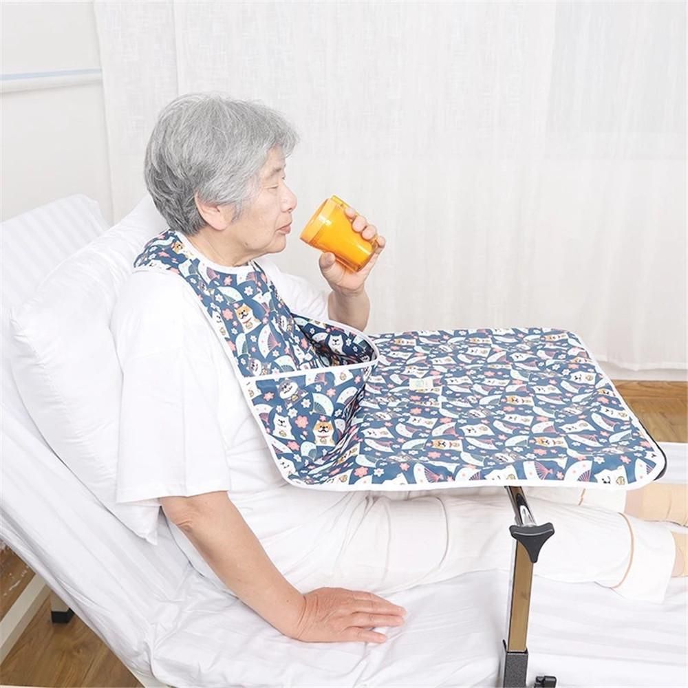 1pc Waterproof Adult Bib Mealtime Clothing Protector Apron Bib for Elderly