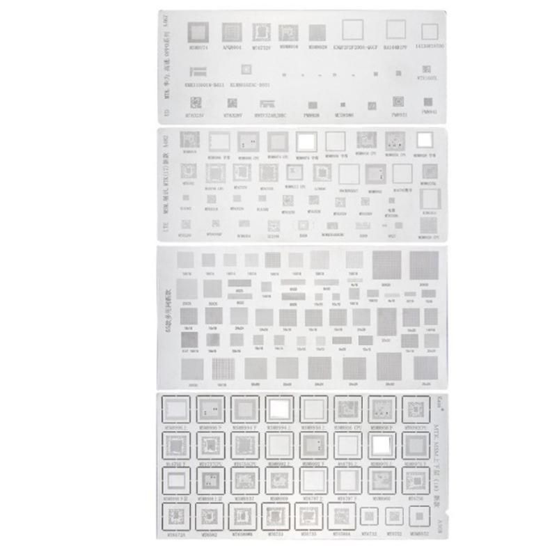 4PCS Universal BGA Stencil for MTK MSM Samsung Huawei Xiaomi iPad CPU RAM PM Power IC Reball Pin Direct Heat Template