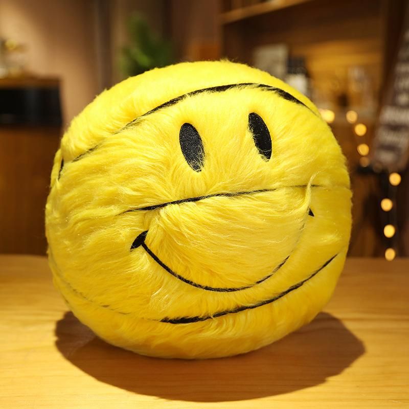 Kawaii 32cm Creative Smile Ball Plush Toy Cute Basketball Pillow Car Home Basketball Doll Smiley Ball Vent Throw Doll Pillow