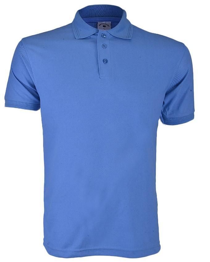 Short Sleeve Plain T-shirt Polo - Blue