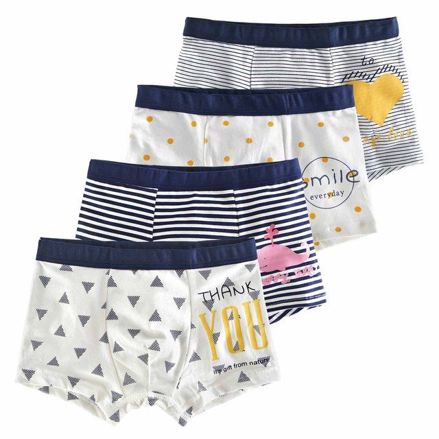 4 Pcs/lot Kids Underwear Boxer Briefs Panties