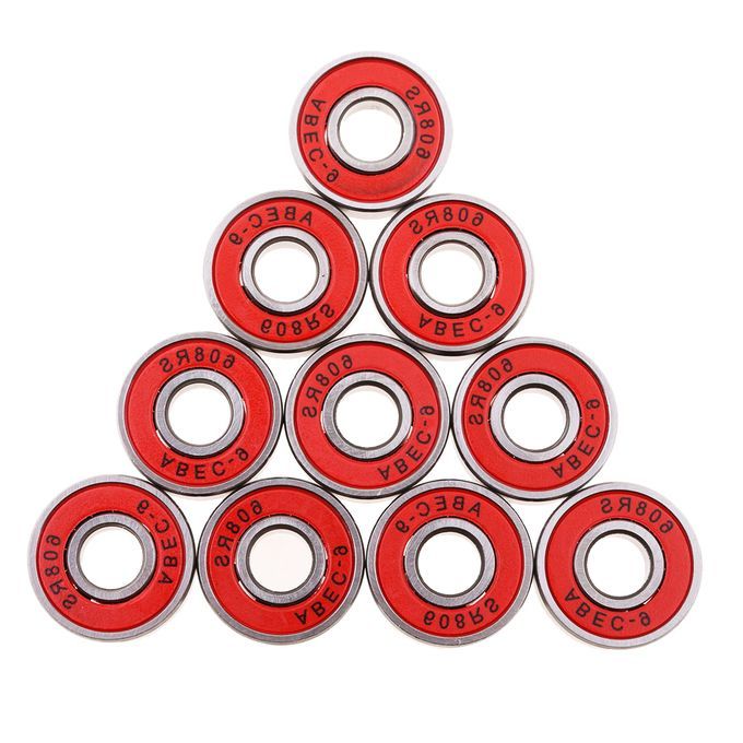 10Pieces ABEC-9 608RS Roller Skate Wheel Bearings Seal Ball Red