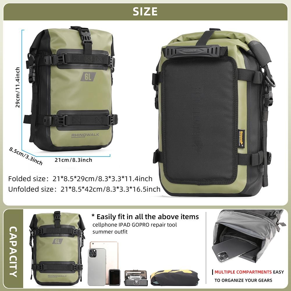 Motorcycle Bumper Bag Waterproof 6L Frame Crash Bars Bumper Repair Tool Pment PaMotor Tank Pannier Luggage Bag