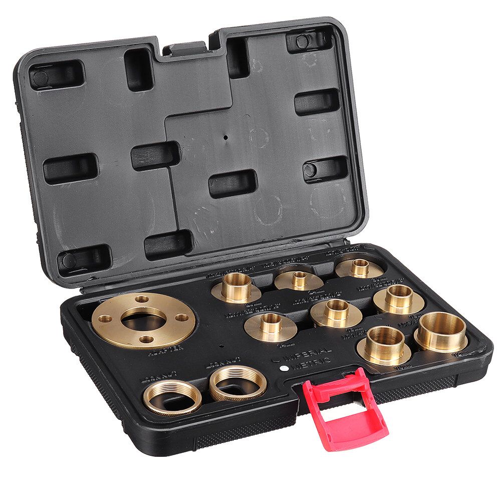 11pcs Woodworking Router Bushing Guide 10-30mm Copper