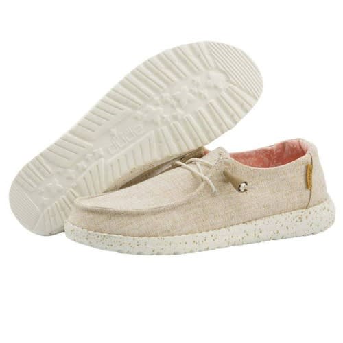 Wendy Chambray White Nut Loafers