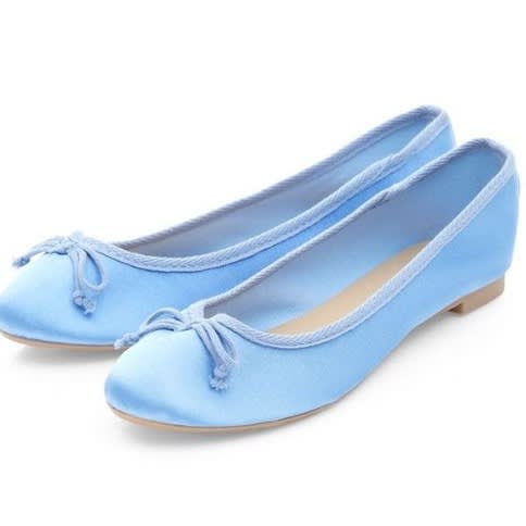 Ladies Plain Ballet Pumps - Sky Blue