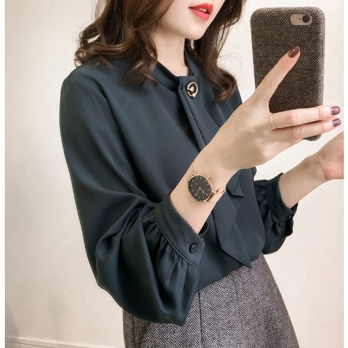 Neck Detail Blouse - Green