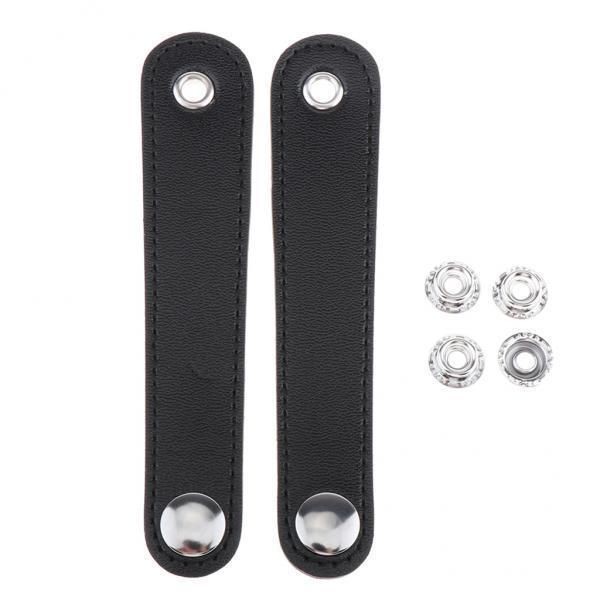 2x Accordion Bellows Strap Clasp PU Leather Black Bellows