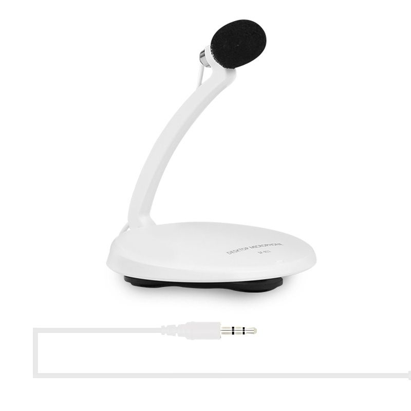 Yanmai SF-911 Professional Condenser Sound Recording 3.5mm Jack Microphone With Base Holder, Cable Length: 1.5m, Compatible With PC And For Live Broadcast Show, KTV, Etc.(White)