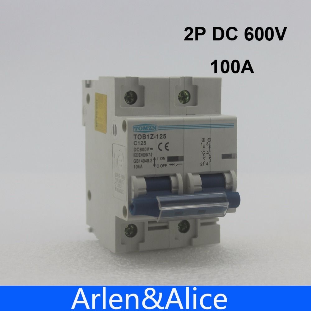 600V FOR Circuit 2P PV Curve DC System Breaker 100A