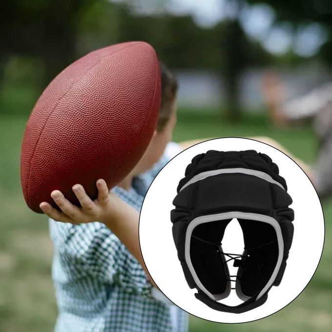 Football Hockey Rugby Headguard Protector Scrum Hat Black