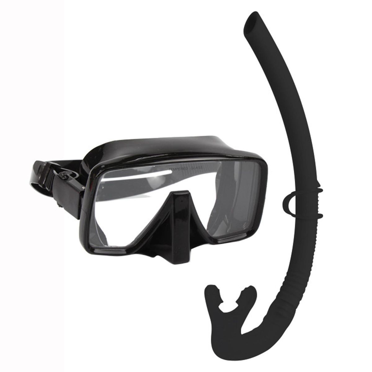 Dry Top Snorkel Free Breathing Snorkeling Gear Black