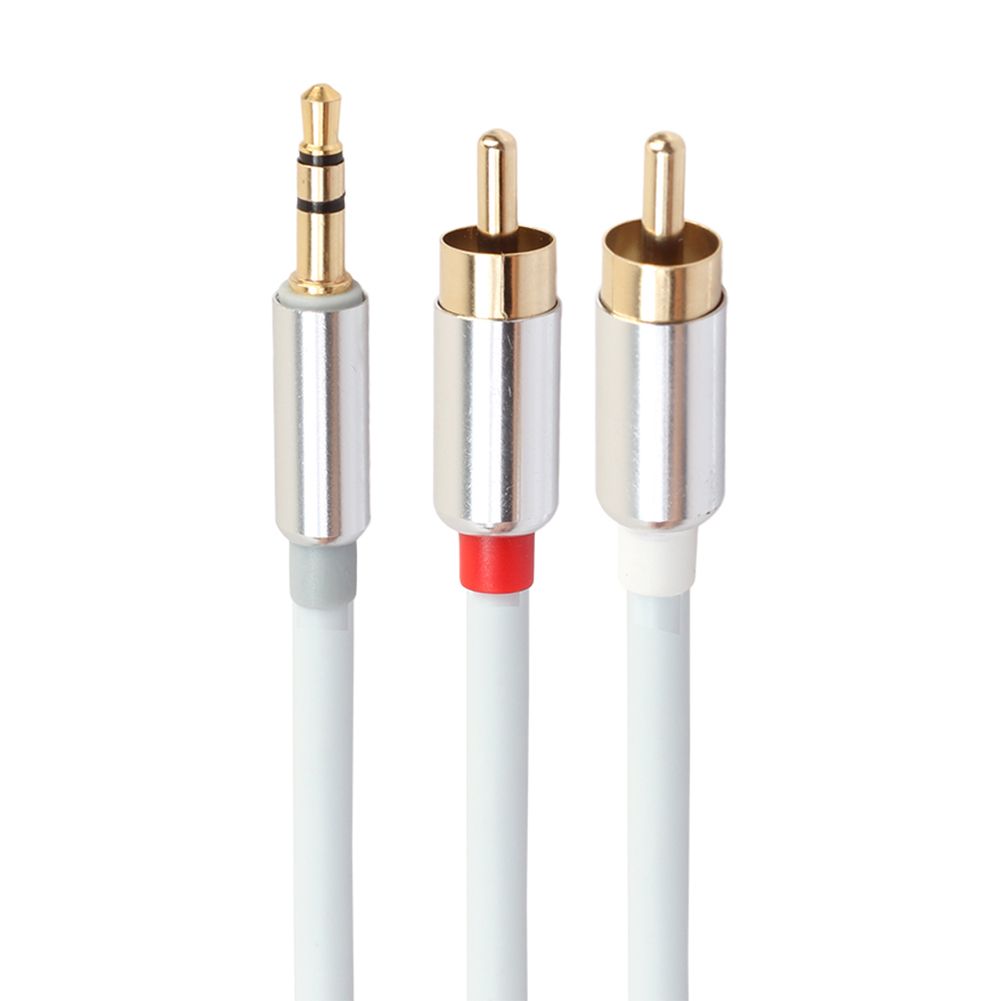 1m Y Splitter 3.5mm Male To Dual 2RCA Audio Stereo-Silver