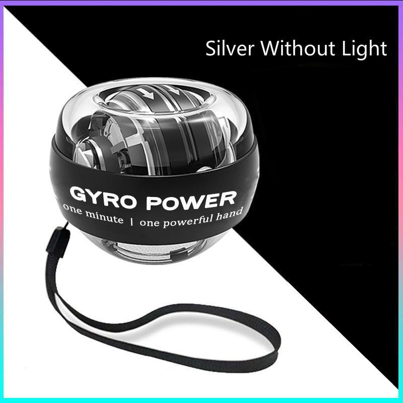 Self-starting Powerball Wrist Power Hand Ball Muscle Relaxnning Wrist Trainer-Silver Without Light