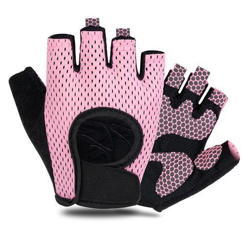 Breathable Workout Gloves Weight Lifting Fingerless Gym Fitness Exercise Gloves For Powerlifting Women And Men Training Cycling(#Pink)