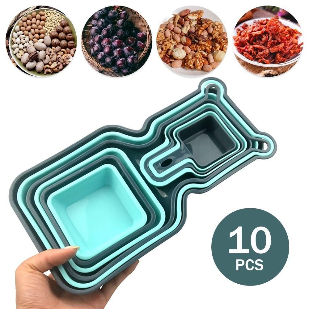 10pcs Trays Set Storage Tray Organizer Container Nesting Storage Display Plate for Salad Snack Fruit