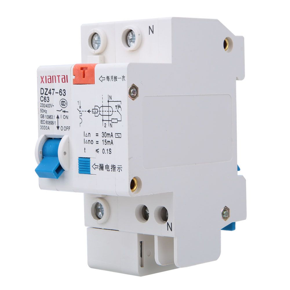 DZ47LE 1p  N 230V-400V 50HZ 60A 4KA C Type Residual Current