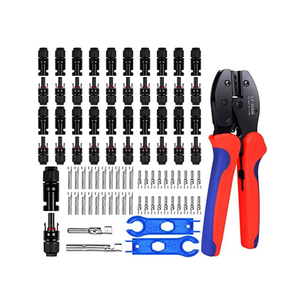 Solar Cable MC-4 Connector-Crimping Tool Kit20 Pairs MaleFemale Solar Panel ConnectorsSolar Panel Wiring Kits