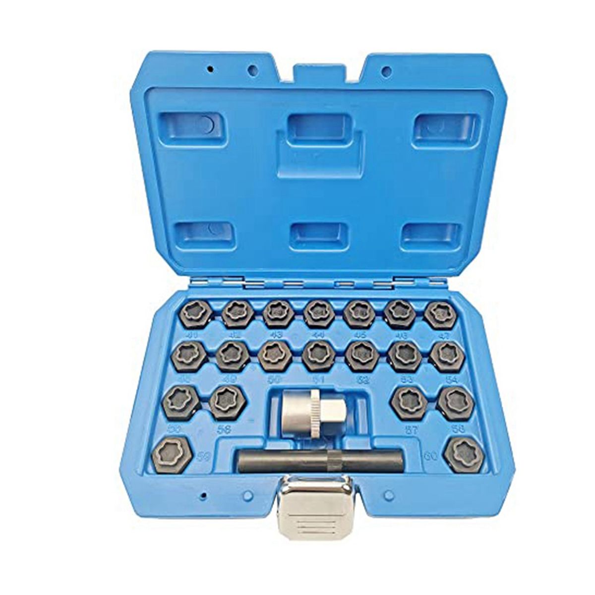 22PCS Wheel Locking Nut Key Kit Wheel Lock Nut Socket Adapter Set Wheel Anti-Theft Lug Nut Removal Tool