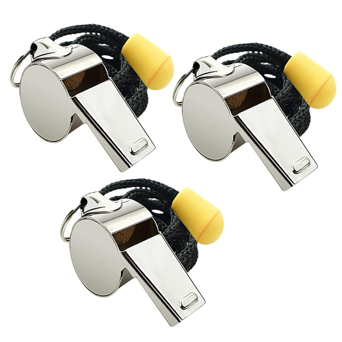 Teacher Whistle 3-pack Stainless Steel Sports Whistles for Coaches