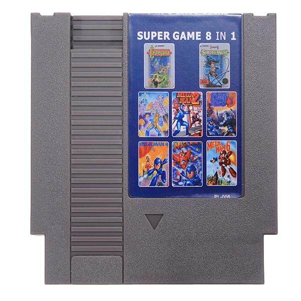 8 In 1 Mega Man 1-6 Castlevania 1 2 Game Card 72 Pin 8 Bit Cartridge For NES Nintendo