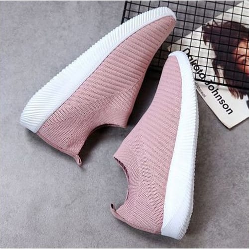 Women Comfy Breathable Sneakers In Pink