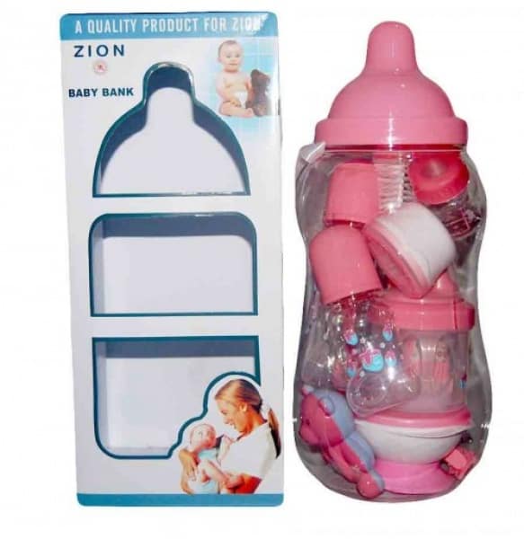 Baby Feeding Bottle Baby Bank - Pink