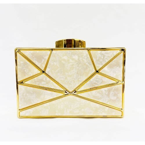 Acrylic Clutch Purse- Gold