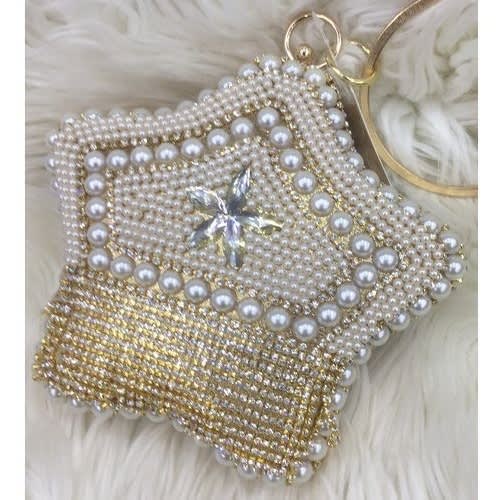 Clutch Crystal Metallic Clutch Purse -gold