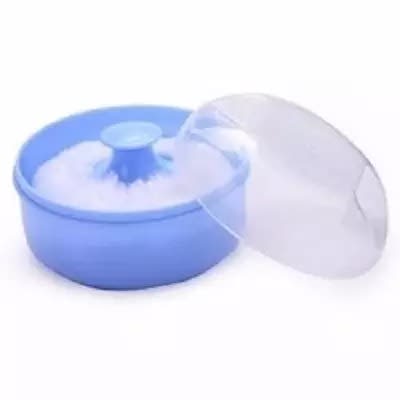 Baby Powder Puff And Case - Blue