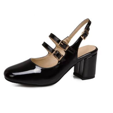 Double Buckles Sling Back Cover Shoes