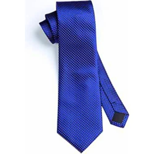 Men's Check Long Ties  - Wine + Black And Blue -Set Of 3