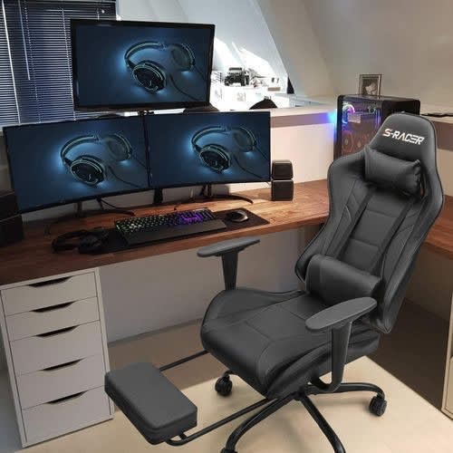 Gaming Chair Leather - Office Chair With Footrest