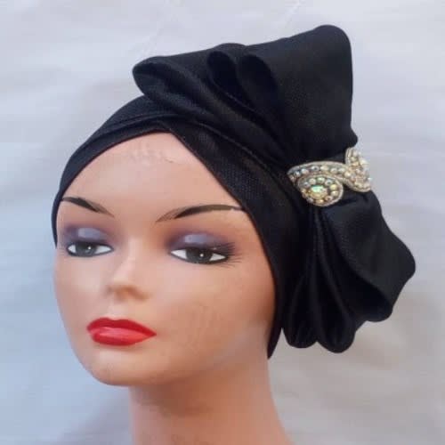 Turban With Bow - Black