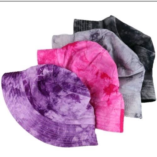 Set Of 4 Simple Tie And Dye Bucket Hats