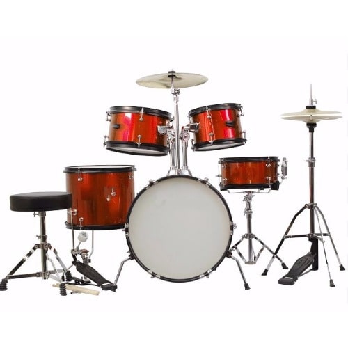 Children 5-Piece Drum Set with Cymbals Sticks Stands Stool and Hardware