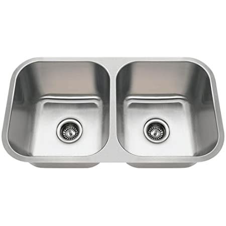 502a 16-gauge Undermount Double Bowl Stainless Steel Kitchen Sink