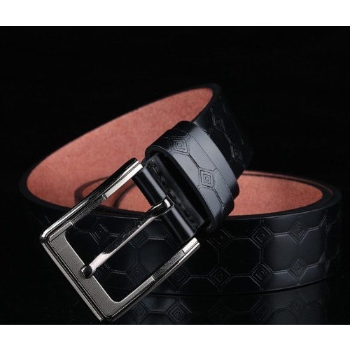 Men Leather Belt - Black