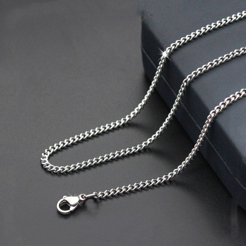 Cheap 2.4mm 3mm 316l Stainless Steel Curb Cuban Mens Chain