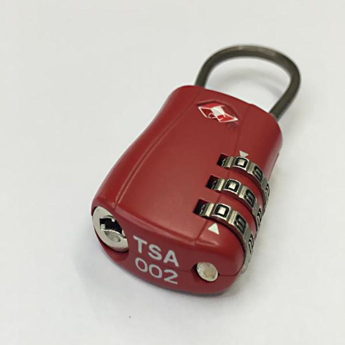 3-Dial TSA Combination Padlock Luggage Suitcase Bag Travel Wire Red