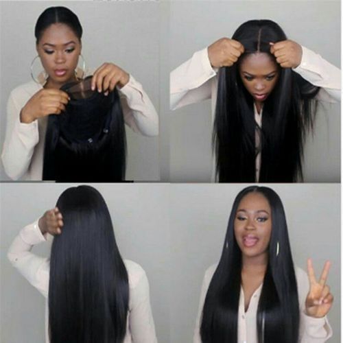 Simple Long Straight Hair Hairstyle Heat Resistant Synthetic