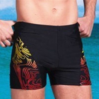 Swimming Trunks  Mens Swimming Shorts Zipper Pocket Swimsuit