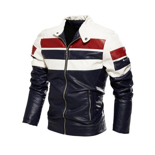 Men Slim Coat Leather Jacket Motorcycle Style Male Business Casual Jackets