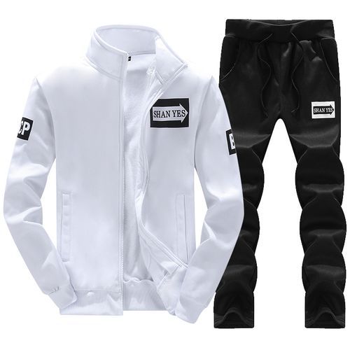 Two-piece Outdoor Zipper Sweatshirt Pants Men Set Sweatsuit
