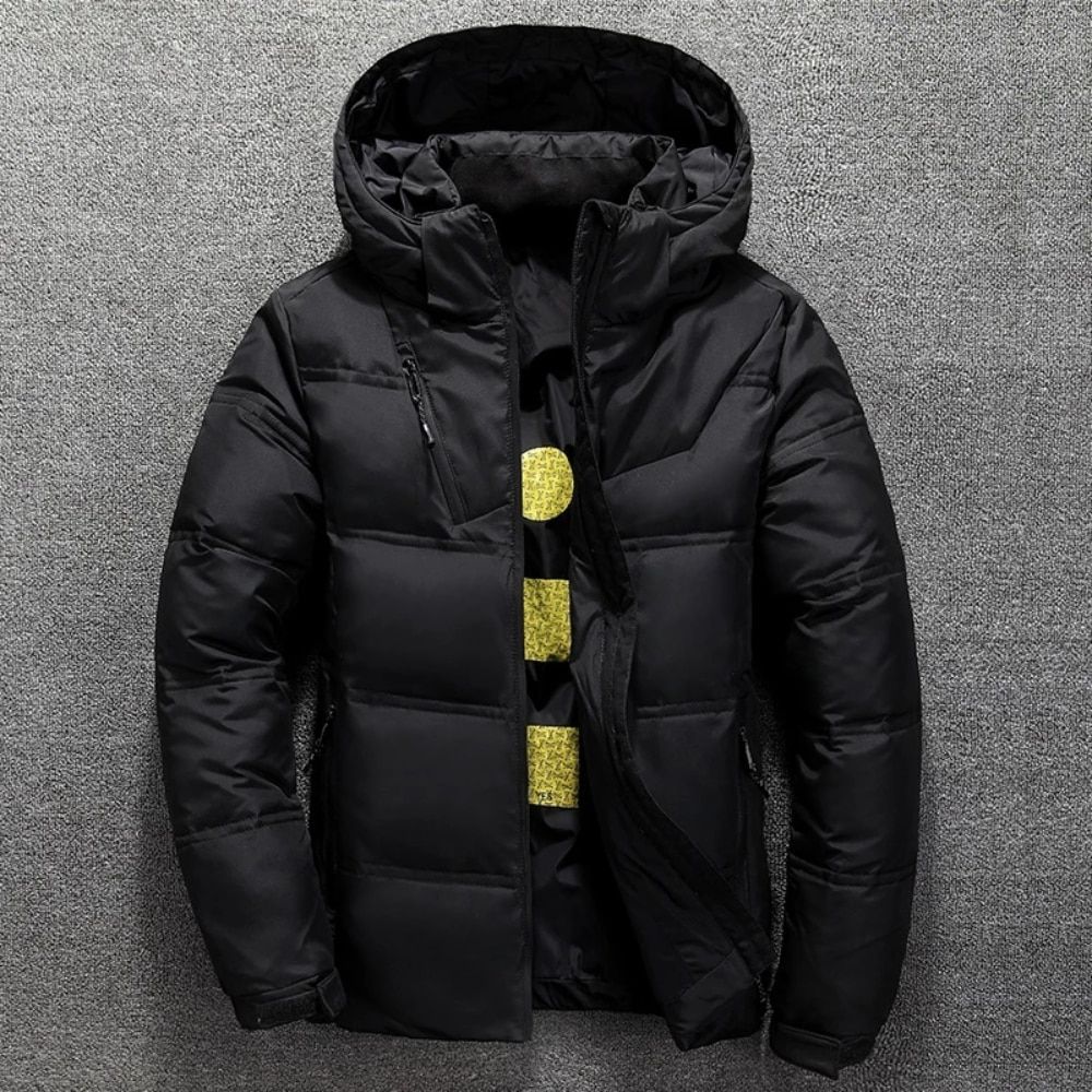 Men Jacket Coat Winter Warm Casual Autumn Stand Collar Puffer Thick Hat  Duck