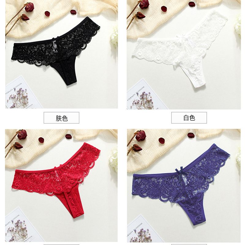 Lace Sexy Panties G-String Underwear For Women - Set Of 4